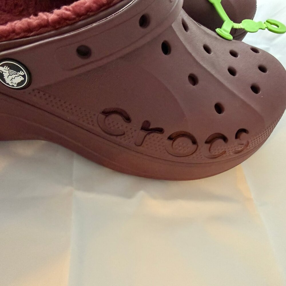 Crocs Unisex Maroon Cozy Soft Classic Fleece Lined Clogs Size Women 11 New - Picture 5 of 5